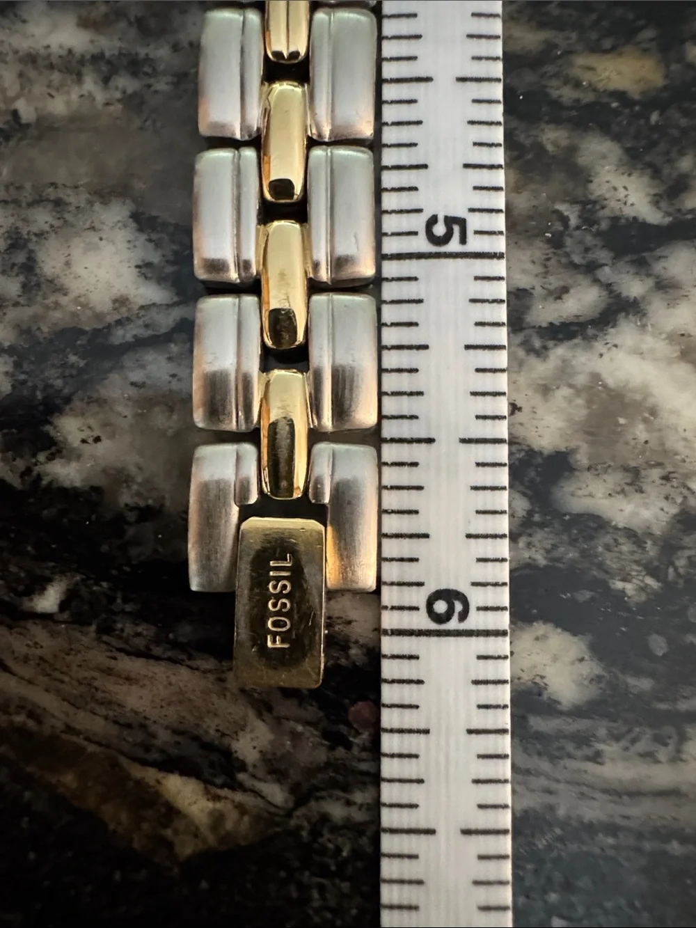 XS Fossil Two-Tone Silver and Gold Bracelet Watch